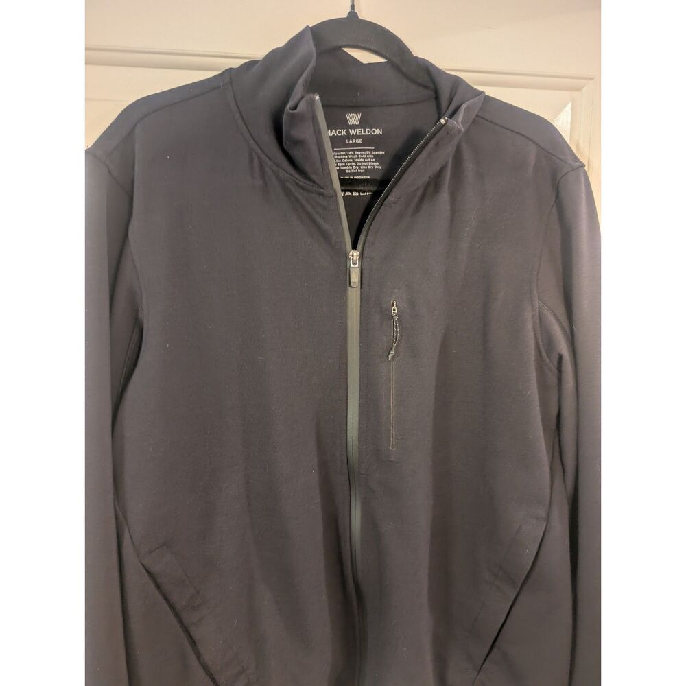 Mack Weldon Full Zip Jacket Men's Large Black/Charcoal Performance